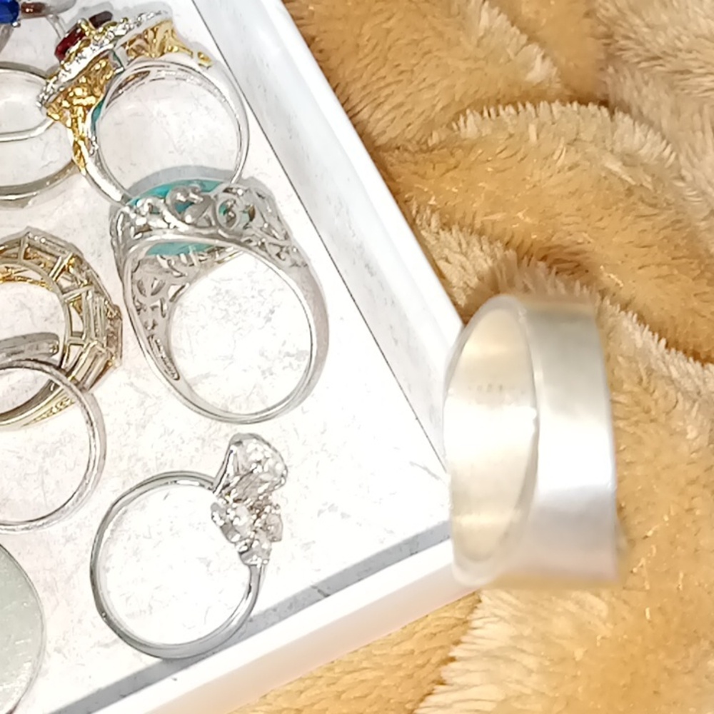 Fancy Solid Silver Ring - image 3